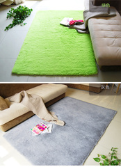 真丝卫浴客厅门厅卧室成品日韩风格可手洗可机洗纯色特价真丝地毯
