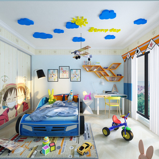 天花板贴纸画遮丑云朵儿童房间布置墙面装饰公主男孩卧室床头背景