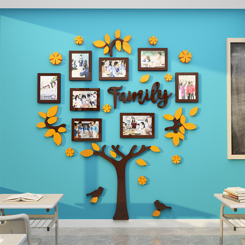 教室布置装饰班级学生荣誉风采展示照片墙学校文化教育培训贴纸画