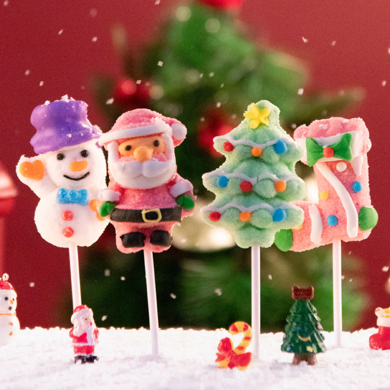 包邮 圣诞节糖果创意 圣诞老人棉花糖棒棒糖可爱造型糖果儿童平安夜