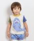 日本 BIT'Z 2024夏季儿童装卡通鲨鱼尾巴汉堡运动圆领拼色短袖T恤