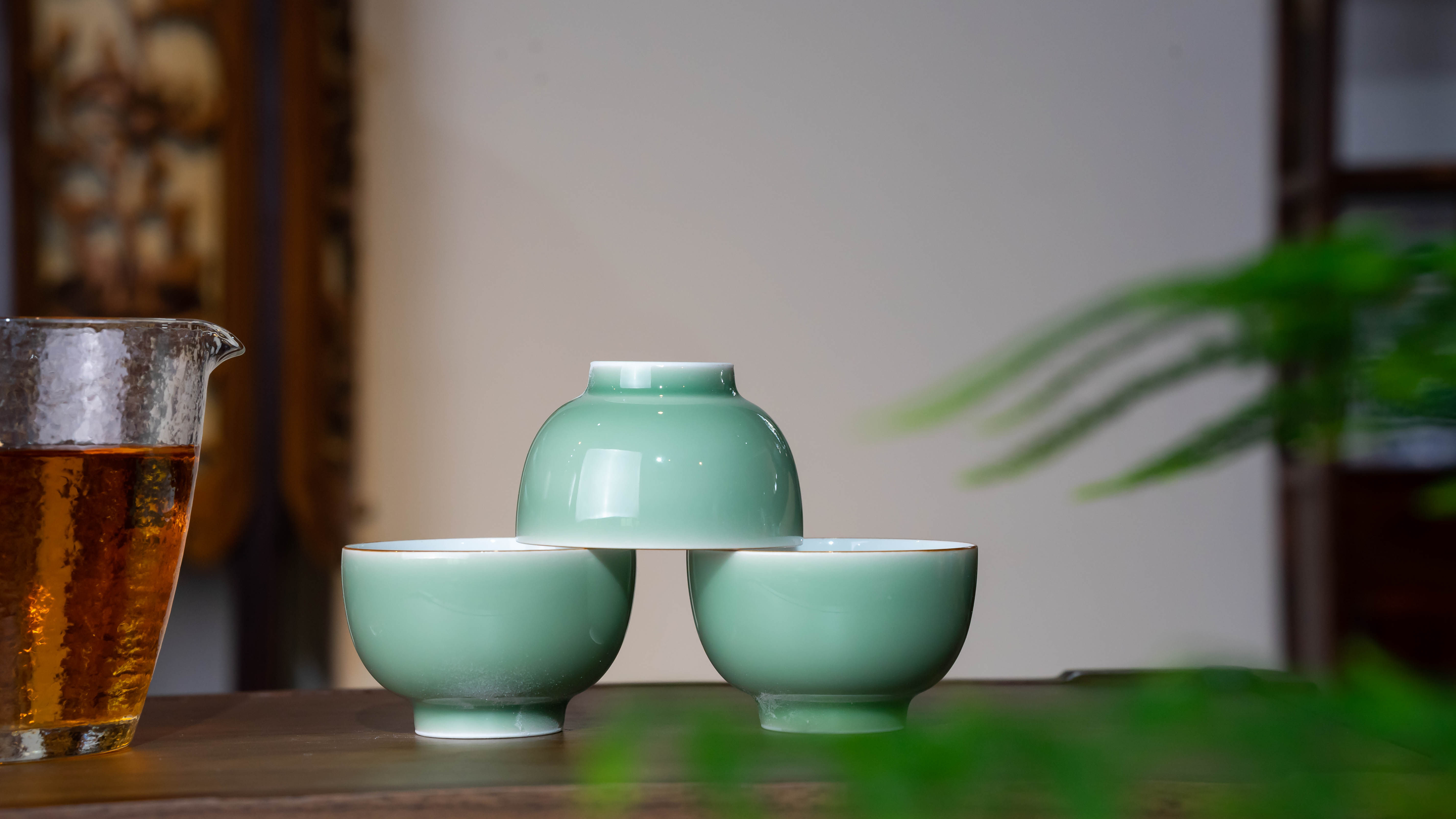 鸿庆徽景德镇瓷器主人杯品茗茶杯单杯单色釉杯子直口杯