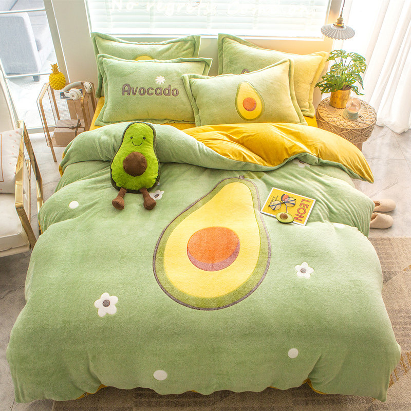 雪花绒床上四件套保暖双面法莱绒被套珊瑚绒床单三件套 已售 24 ￥108