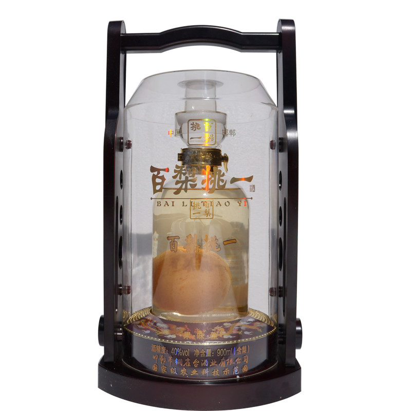 河北邯郸梨酒40度百梨挑一酒礼盒装900ml(含梨)*1永不分梨酒分离