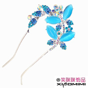 Package mail smiling special plug the Korean version of the diamond crystal hair comb hair sticks hair fork Barrette headdress of female