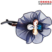 Package mail smiling Korean flower vine Crystal banana clips for vertical clip ponytail clip hair Barrettes hair ACC