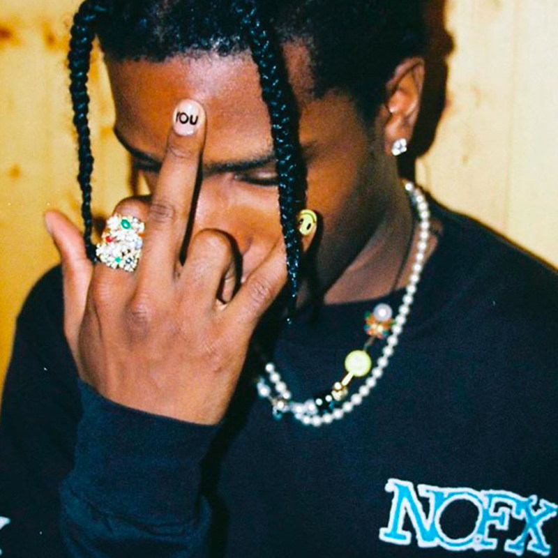 现货evae 骷髅蝴蝶珍珠骰子笑脸银项链asap rocky吴亦凡同款潮牌