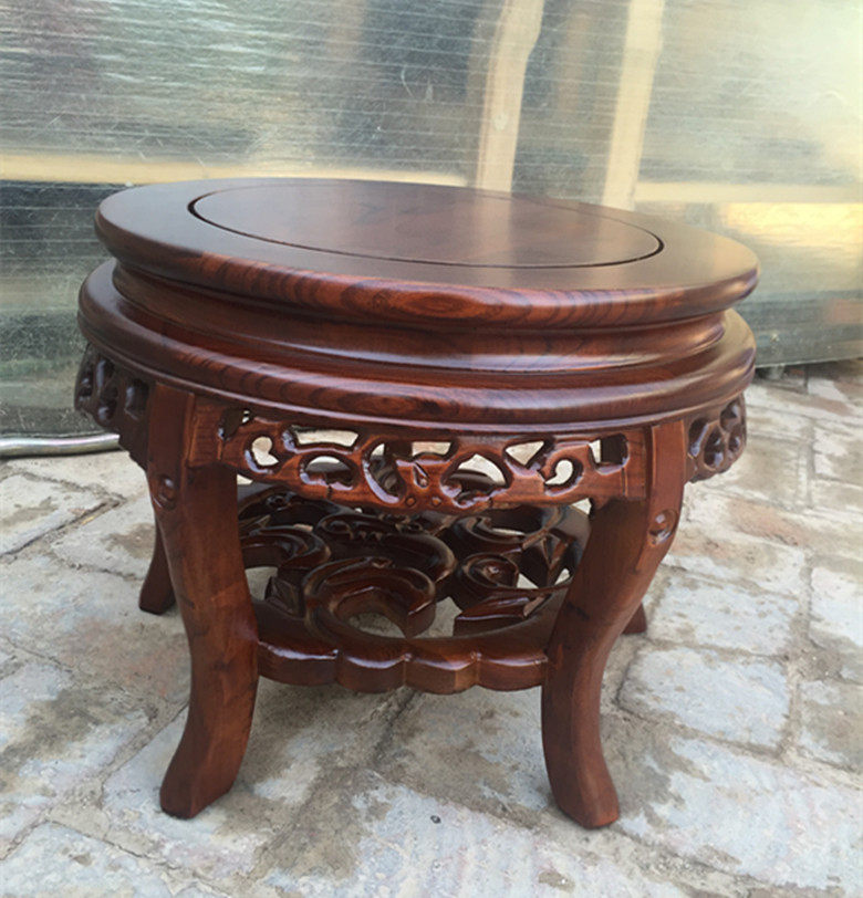 明清古典实木花架榆木花盆底座鱼缸架古董架新品特价包邮 - 榆木林