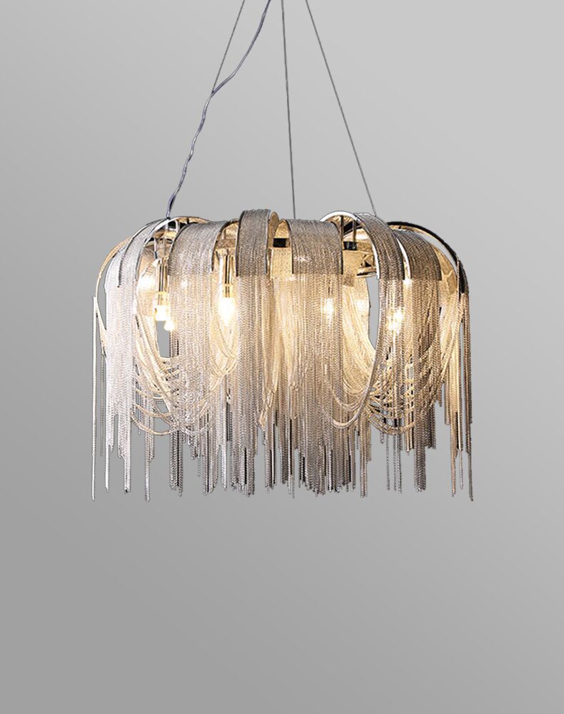 意大利轻奢圆形餐厅客厅流苏吊灯店铺创意个性后现代别墅艺术灯具