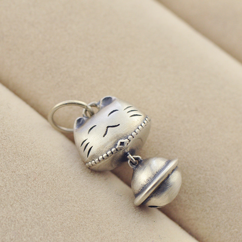 一折银铃铛吊坠复古