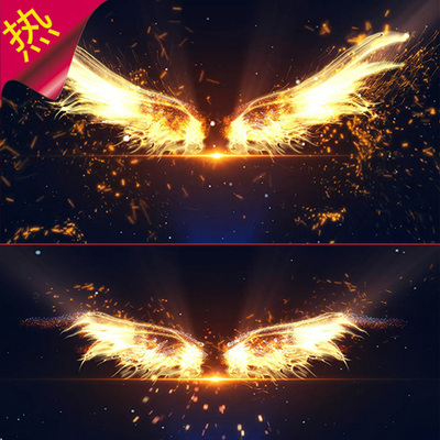 金色翅膀年会励志翅膀企业文化精神正能量展翅高飞视频素材