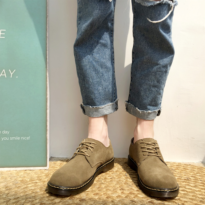 真皮休閑鞋男鞋子英倫複古牛津皮鞋透氣秋季馬丁靴男工裝百搭潮鞋在類目 流行男鞋, 低幫鞋, 工裝鞋中 - 來自Buy2taobao.com提供專業的淘寶代購服務