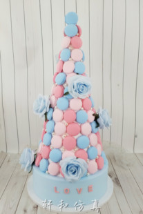 新款马卡龙仿真蛋糕模型甜品台婚庆开业摄影道具加高翻糖蛋糕样品