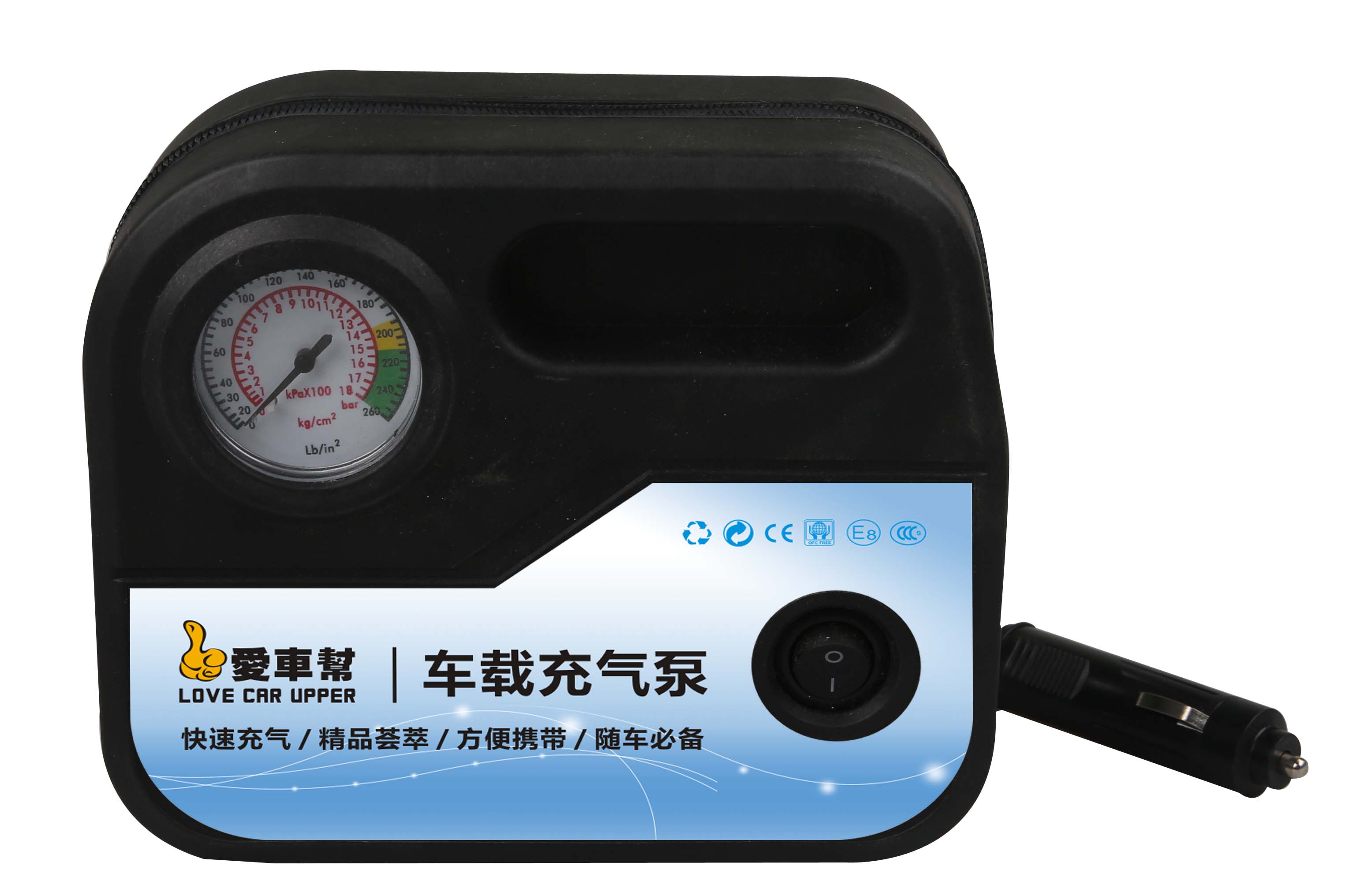 充气泵打气气泵爱车帮车载塑料车用轮胎12v迷你车载充气泵