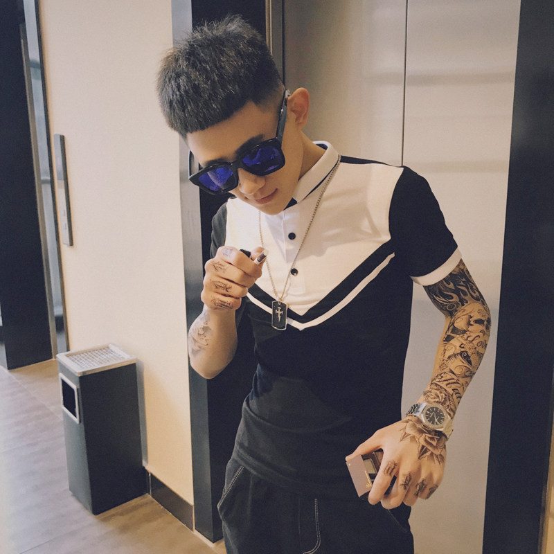 两色2019快手红人款精神小伙社会风短袖polo衫 kt43 控68|数据包下载