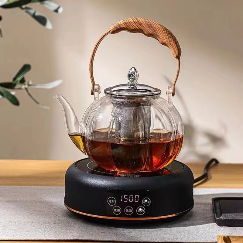 玻璃茶壶耐高温木纹电陶炉茶水分离泡茶壶茶具套装加厚沏茶壶过滤