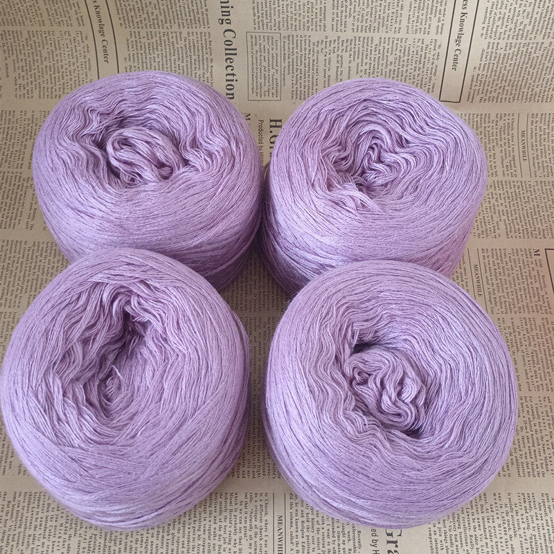尾货清仓三七毛线淡紫色2斤处理毛线羊毛线手编8股中粗线