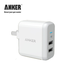 Anker 24W 2口USB双口/多口充电器插头直充 手机平板通用智能快充