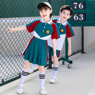 幼儿园园服夏装新款儿童演出服六一夏运动短袖纯棉小学生校服班服