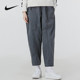 Nike耐克女裤灰色九分裤阔腿裤哈伦裤工装裤帆布长裤DM6171-060