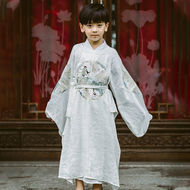 汉服男童中国风刺绣男孩唐装宝宝公子国学服古风儿童夏装——汉家小童
