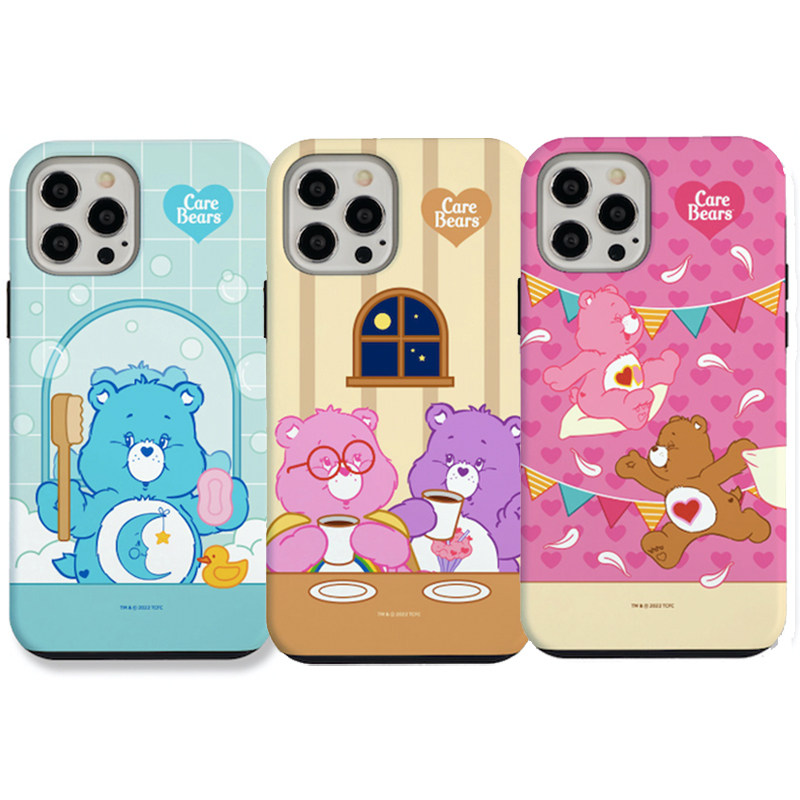 carebears爱心小熊苹果手机12pro12promax保护套防摔毛绒手机壳