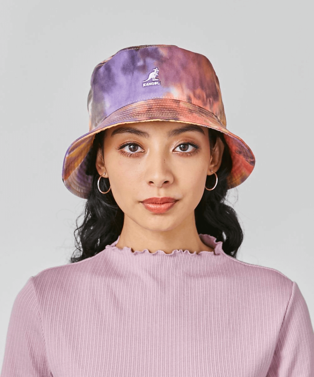 Kangol Tie Dye Bucket Hat袋鼠扎染男女同款帆布盆帽平顶渔夫帽