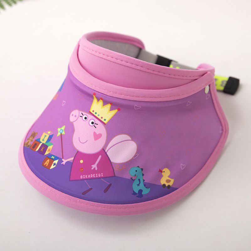 儿童沙滩遮阳帽男女童卡通夏款大檐帽帽子夏季空顶女宝