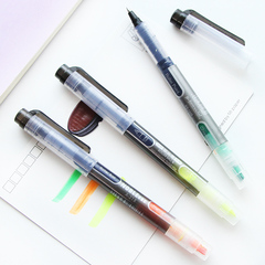 优湃●韩国文具 创意多功能复合笔 荧光记号笔 水性中性笔一体笔