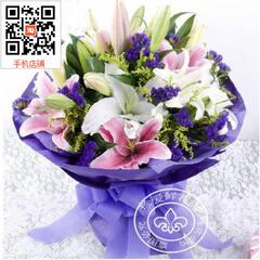 厦门鲜花速递19香水百合鲜花生日鲜花祝福花束母亲节鲜花送花上门