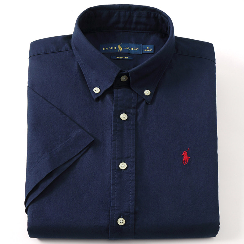 美国保罗polo短袖衬衫薄款商务休闲衬衣纯棉rl免烫大码男装