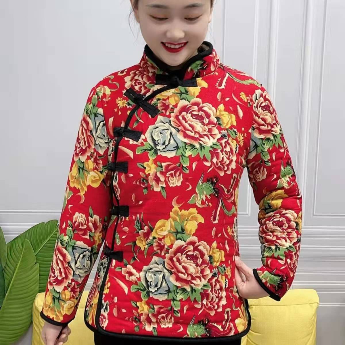 花棉袄棉服中国风