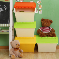 大号塑料单个收纳箱衣服儿童玩具零食品有盖整理箱厨房储物箱包邮