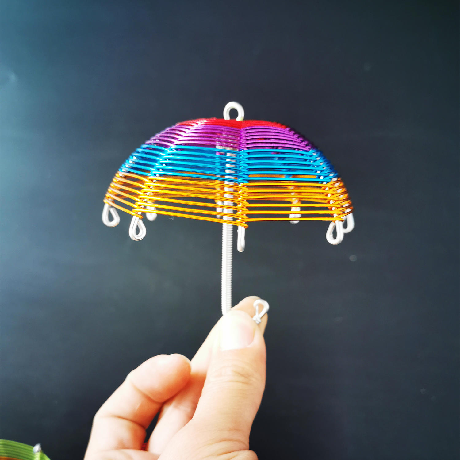 铝线铁丝纯手工工艺品小雨伞快手抖音网红同款酒柜玄关客厅摆件