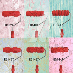 7寸橡胶压花滚筒 肌理漆条纹造型 硅藻泥质感漆 艺术涂料压花滚筒