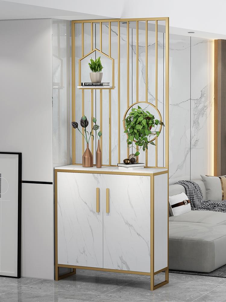 北欧屏风轻奢铁艺入户简约玄关柜现代隔断柜进门鞋柜客厅网红装饰
