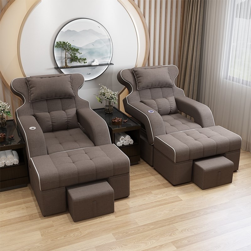 足疗店沙发电动按摩床洗脚足浴沙发美甲美睫沙发躺美足椅美脚洗浴