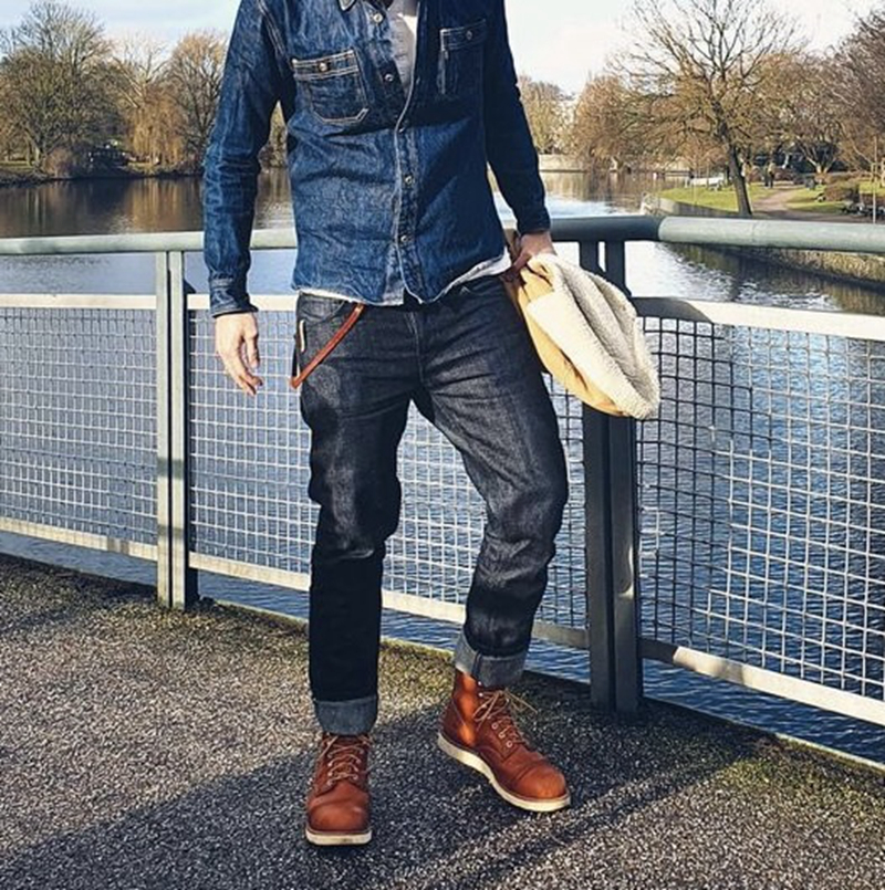 00折后价￥368升级版固特异8111红翼复刻工装靴圆头机车鞋翻毛皮复古