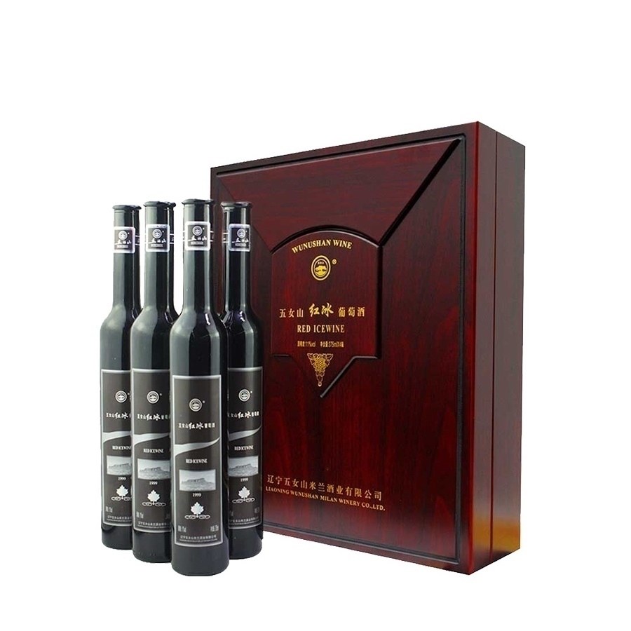 本溪桓仁特产辽宁五女山礼品红冰葡萄酒四支木盒装冰酒包邮