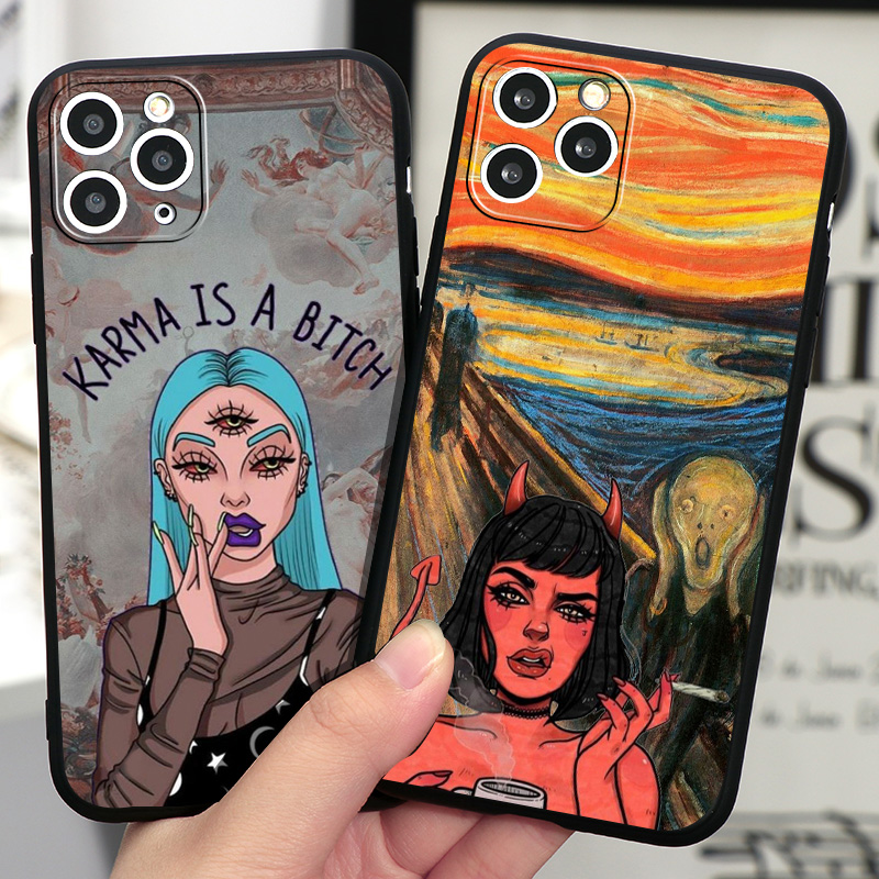 Fashion Devil Girl Fundas Phone case for iPhone 12 13 11 Pro