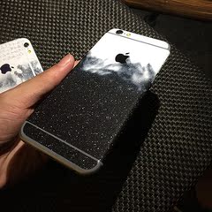 原创墨化中国风iPhone6s plus手机贴纸半包边膜 闪粉不留胶无气泡