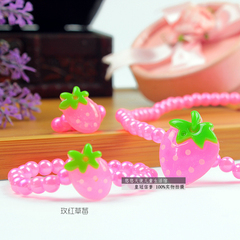 110704-韩版儿童首饰/珍珠项链 手链 戒指三件套 淑女套装