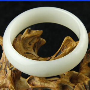 [玉饰界]出品 限量版 稀有瓷白色佘太翠手镯 玉镯 翡翠手镯 大号6