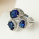 原创小众设计感锆石微镶宝蓝石戒指 高级感轻奢水钻个性时尚指环