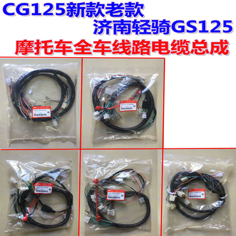 CG125摩托车CG王GN125太子济南轻骑GS125全车电揽主线路总成包邮