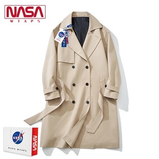 NASA WTAPS旗舰店风衣男中长款秋冬季ins潮情侣复古过膝大衣外套