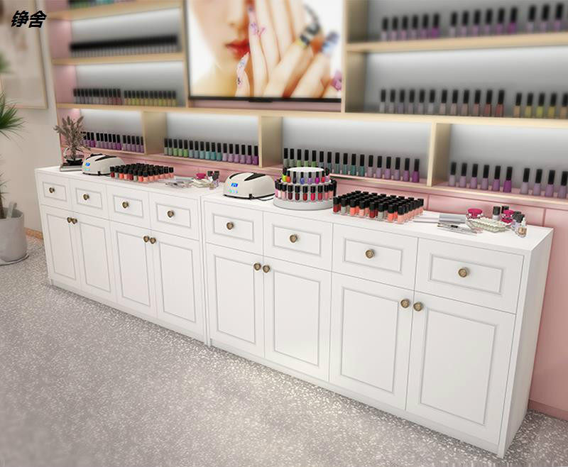 定制烤漆美甲柜子指甲油色板展示柜美甲店甲油胶收纳柜储物柜落地