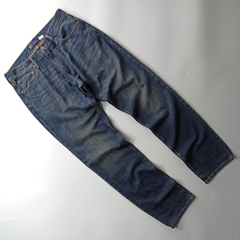 外贸男装四季款全棉水洗做旧牛仔裤