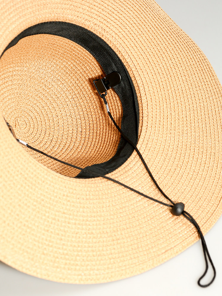 帽子防风绳草帽遮阳帽防风夹长款可拆卸骑车防丢防掉帽绳帽带帽饰