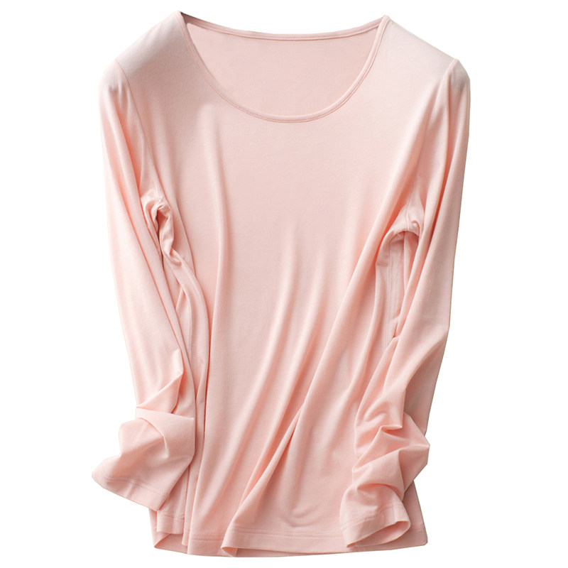 女士轻薄打底内衣薄款秋衣上衣单件打底衫低领薄衫莫代尔秋衣